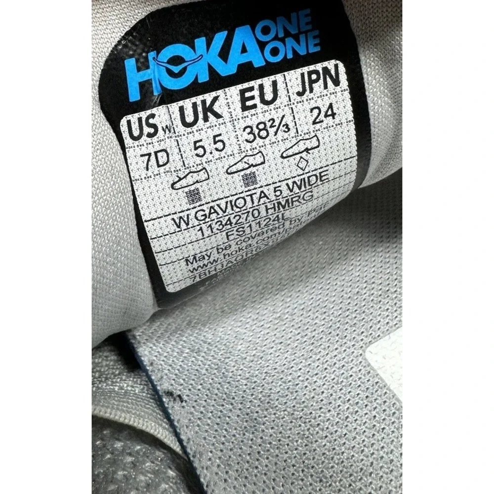 Hoka One One Women's Light Gray with Rose Gold Logo Running Shoes